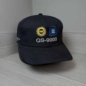Vintage 90's UAW General Motors Union Hat Automotive GM Cap Black Snapback